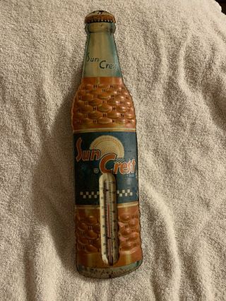 Sun Crest Advertising Thermometer Soda Sign