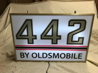 Large Lighted Oldsmobile 442 Dealer Sign Hurst Olds Dr.  Oldsmobile Service Sign