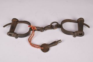 Old Vintage Antique Handcrafted Iron Lock Handcuffs Collectible Handmade Lock