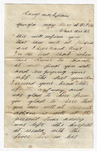 Hymn & Letter by 49th Ohio Infantry Soldier Killed in Action Days Later 2