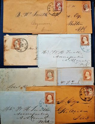 11 Pre Civil War Era - Group Of Eight 11 On Cover - (fine To Vf)