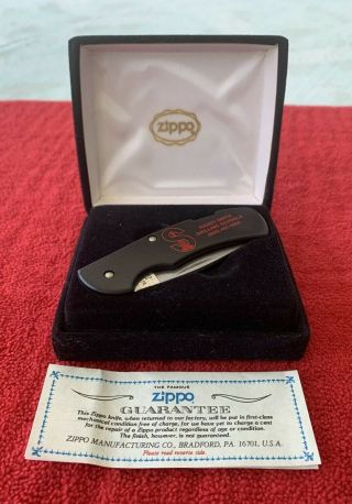 Zippo Advertising Folding Pocket Knife W/ Box