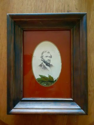 1864 Cabinet Card (6 X 4) - General Ulysses Grant - Shadow Box Frame - Brady Cdv Image