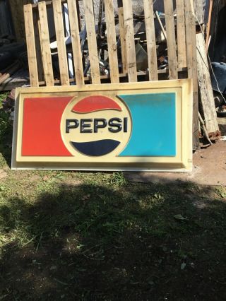 Vintage Large Pepsi Sign Double Sided 72x35
