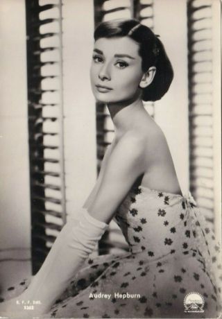 Audrey Hepburn - Hollywood Movie Star/actress Glamour 1950s Fan Postcard
