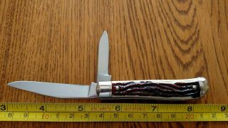 Vintage COLONIAL PROV.  USA 2 Blade Jack Stag Pocket Knife Pat NOS RARE 17 3