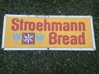Vintage Metal Sign Stroehmann’s Bread Sign 12x30 Inch Old Am Lynchburg