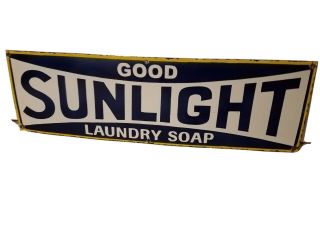 Porcelain Sunlight Soap Enamel Sign Size 36 " X 10.  5 " Inches