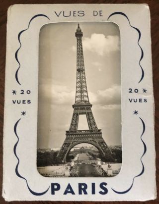 “vues De Paris” France Vintage Set Of 20 Black & White Mini Photos