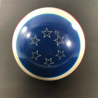 Vintage Ebonite Patriotic Yankee Doodle Red White Blue Bowling Ball 13 Lbs.