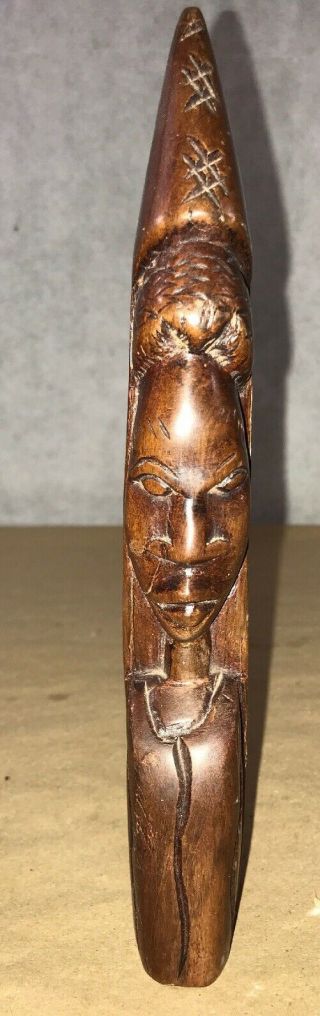 Handcarved African Wood Statue Tribal Figure 9 1/2” D10
