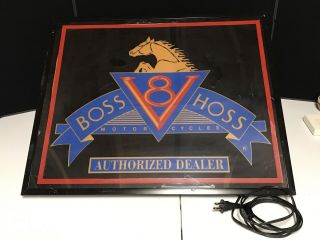 Authentic Boss Hoss Motorcycle Authorized Dealer Showroom Sign Lighted Made Usa