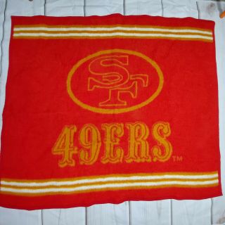 Biederlack San Francisco 49ers Throw Blanket Reversible Nfl Vintage