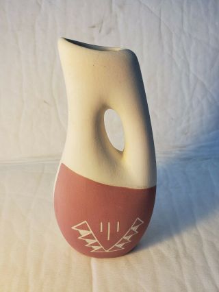 Native American Sioux Pottery 8” Vase In Good Cond.  25,  Yrs Old Could Be Signed
