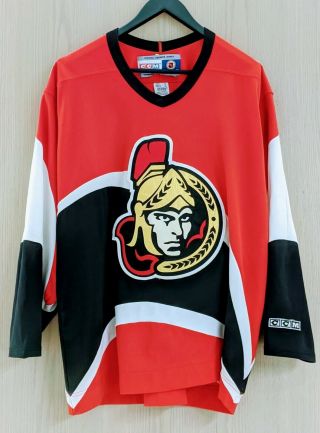 Vintage Ccm Ottawa Senators Nhl Hockey Jersey Red Size - Adult Xl