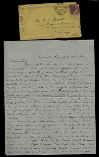 Civil War Letter - 52nd Illinois Infantry - Alabama Colored Regiment & More