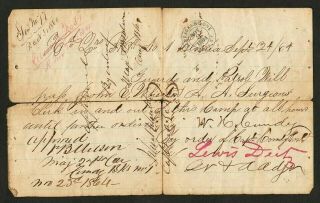 =wow= Civil War Soldiers Full - Access Pow Camp Pass,  Elmira Ny Prison Camp 1864