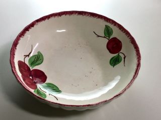 Vintage Southern Pottery Blue Ridge 10 " Serving Bowl Crab Apple Pattern