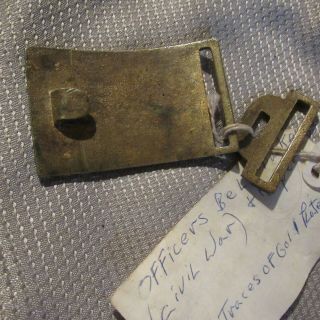 Authentic and US Civil War Officer ' s Belt Buckle and Keeper 3