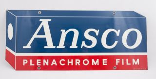Ansco Plenachrome Film Double Sided Sign (g4r) 23.  5x10 U16 - 25 Photography Camera