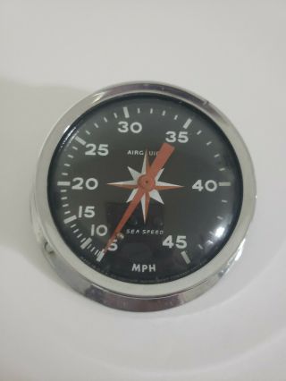 Vintage Airguide Sea Speed Marine Boat Speedometer 0 - 45mph 4787