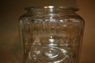 Square Glass Planters Peanuts Store Counter Jar with Lid 1934 3