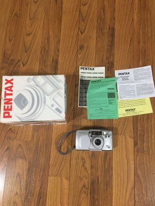 Vintage Pentax Iqzoom 90mc 35mm Point & Shoot Film Camera