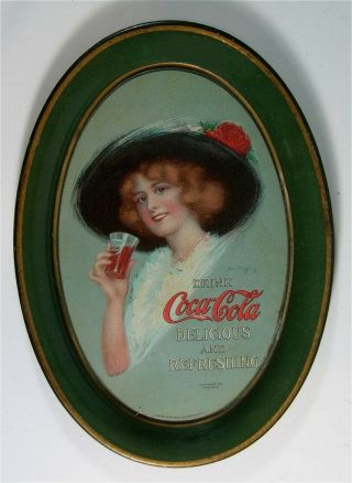 1912 Coca - Cola Tin Lithograph Advertising Tip Tray Coke Tray By Hamilton King