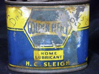 Golden Fleece Hex H.  C Sleigh Home Lubricant Handy Oiler Oil Tin Bottle Petrol 2