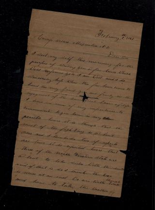 Confederate Civil War Letter - 26th North Carolina Infantry - Died At Gettysburg