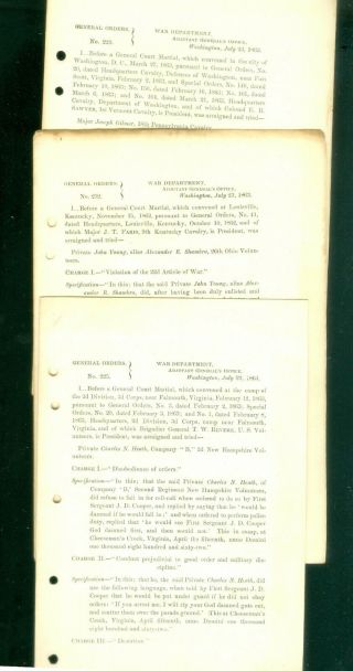 Lp: 1963 Civil War Courts Martial War Dept Records