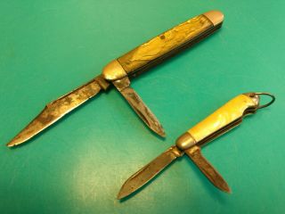 2 Old Vtg Collectible Imperial 2 Blade Folding Pocket Knives Made In Usa