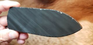 Burns Green Obsidian Flint Knapping Primitive Hunting Spear Preform Blade Blank