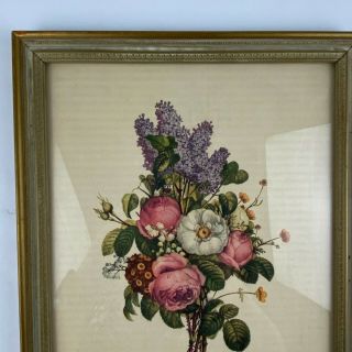 Vintage Antique Jean Louis Jl Prevost Floral Flower Bouquet Framed Picture