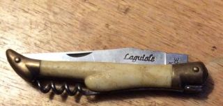 Pocket Knife With Cork Screw Laguiole Inox Made In France 8” Long Blade