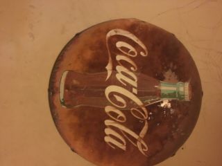 1950s Coca Cola Sign 36in Red Pop Bottle On It