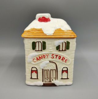 Vintage Hand Painted Ceramic Candy Store Kitchen Canister Japan