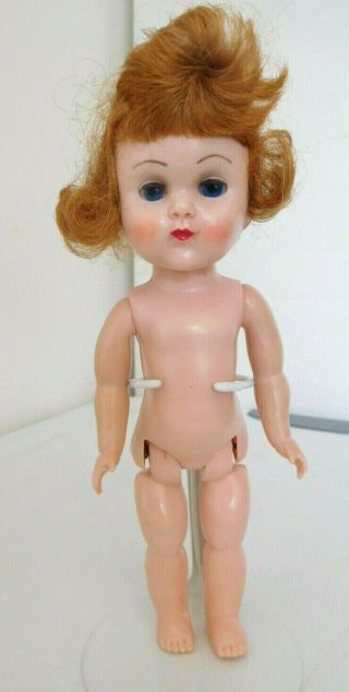 Vintage 1957 Ginny Hard Plastic W/red Hair Bent Knee Walker Molded Lashes
