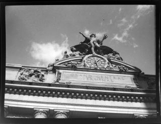 Vintage 1940s Wwii - Era Photo Film Negative York City Grand Central Station