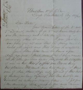 Civil War Letter Home From Hdq.  11th Ny Cav.  Doyle 