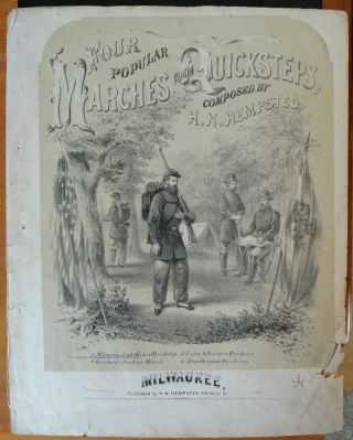 1863 Civil War Sheet Music - Milwaukee Light Guard Quickstep - Great Lithograph