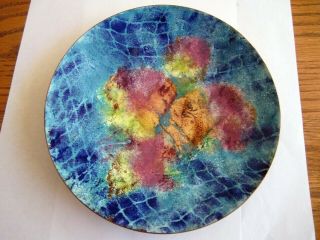 Colorful Enamel On Copper Bowl/plate Hand Made By Chilean Artist