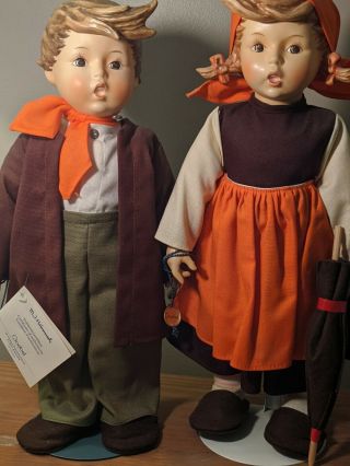 Vintage Lost Sheep M.  I.  Hummel Goebel 15 " Boy Doll And Girl Doll 15 "