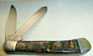 Vintage Pocket Knife With Faux Tortoise Shell Handles 2 - Blade Trapper