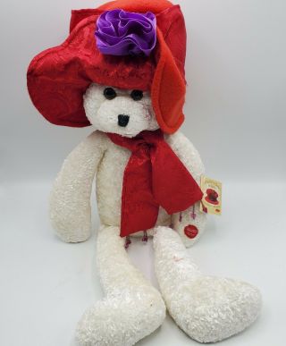 Chantilly Lane Musicals 22 Inches White Bear Red Hat Chloe Plays Roses Are Red
