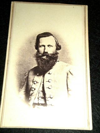Cdv Jeb Suart Clear Image In Confederate Uniform No B/m