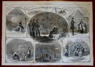 Virginia Domestic Life War Effects On Homes 1864 Civil War Wood Engraved Print