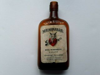 Vintage Meadville / Frankfort Rye Whiskey Bottle Paper Labels One Pint 1933
