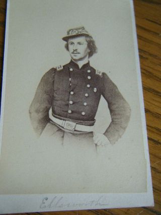 Colonel Elmer Ellsworth Engraving cdv Photograph 3