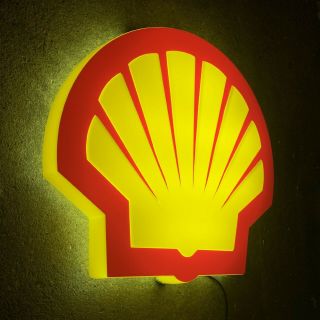 Shell 2ft Logo Led Light Box Petrol Gasoline Garage Oil Gas Station Wall Sign